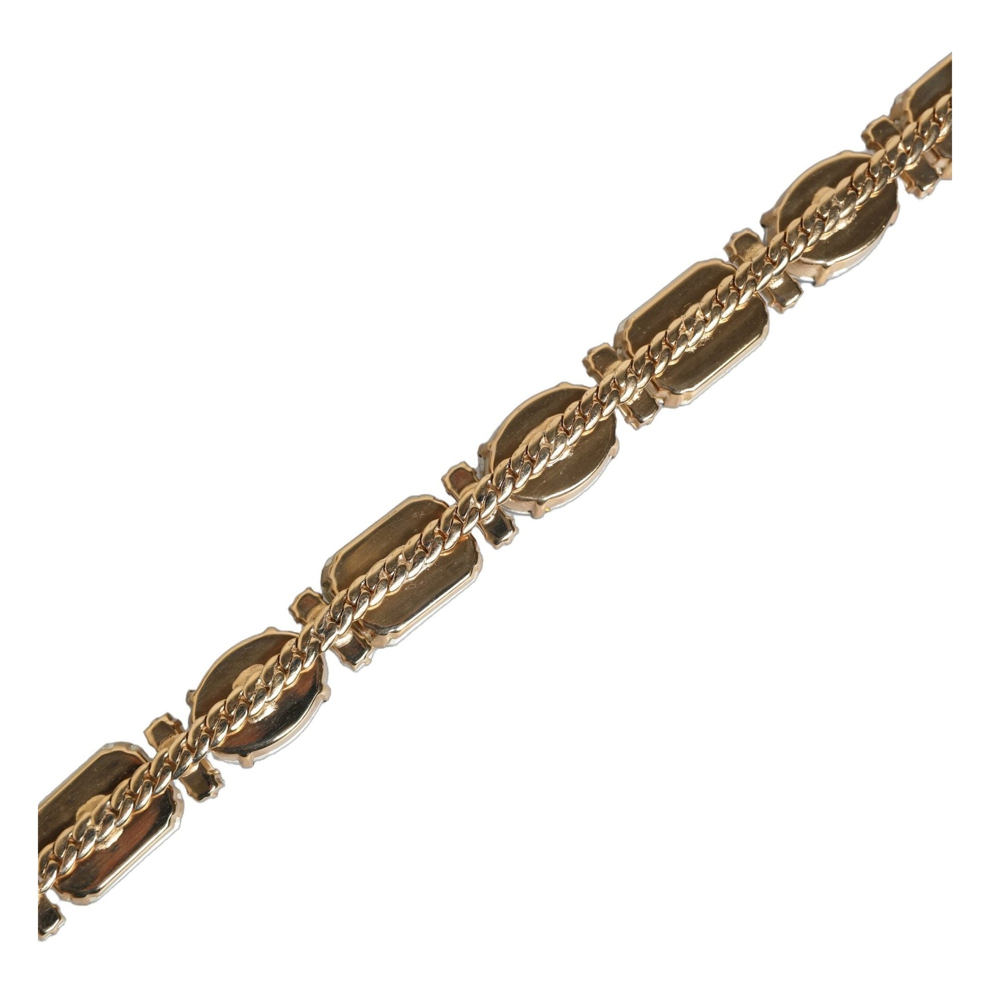 Dolce & Gabbana Blue Leather Crystal Chain Embellished Belt