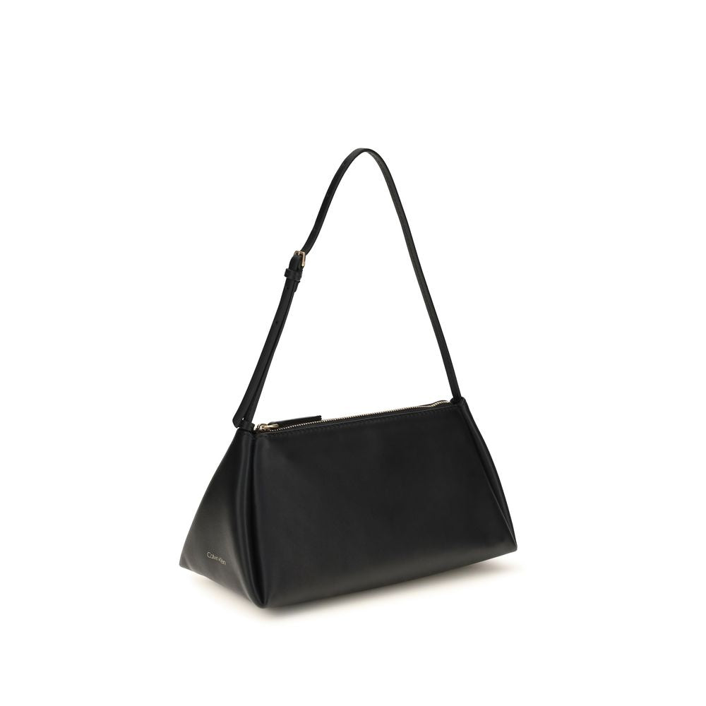 Calvin Klein Black Calf Leather Bos Taurus Shoulder Bag Calvin Klein