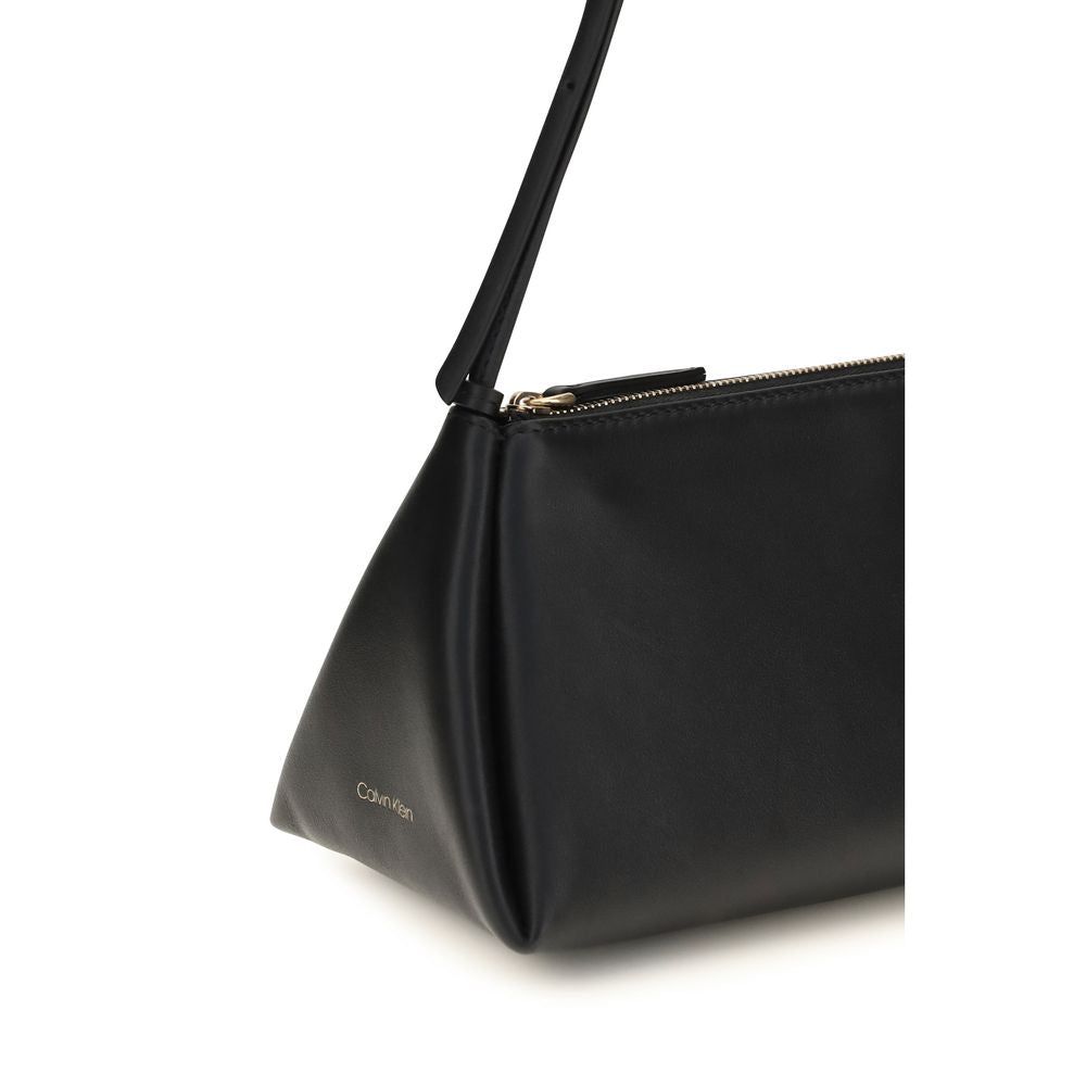 Calvin Klein Black Calf Leather Bos Taurus Shoulder Bag Calvin Klein
