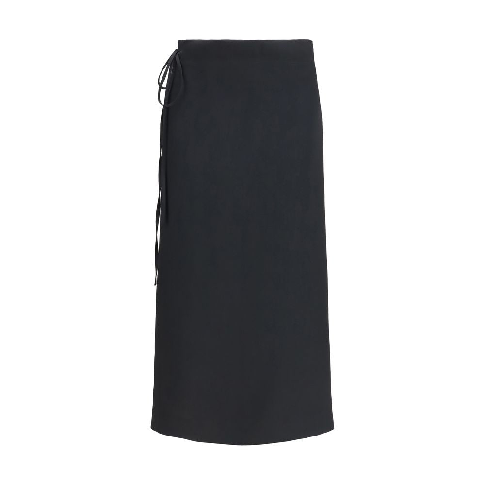Calvin Klein Black Viscose Long Skirt Calvin Klein