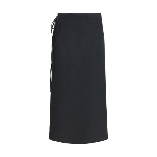 Calvin Klein Black Viscose Long Skirt Calvin Klein