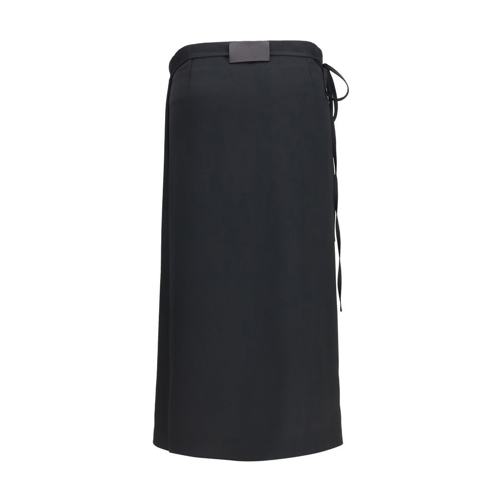 Calvin Klein Black Viscose Long Skirt Calvin Klein