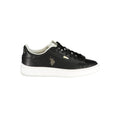 U.S. POLO ASSN. Nero polyurethane women's sneaker with sleek design and white sole, stylish and comfortable footwear.