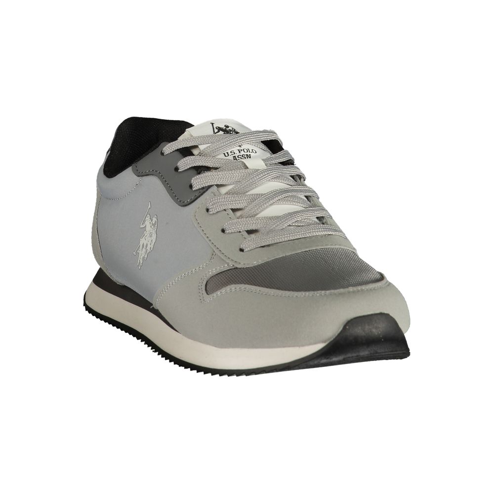 Dark grey U.S. POLO ASSN. men's polyurethane sneaker with sleek design and white sole, showcasing casual athletic footwear.