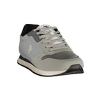 Dark grey U.S. POLO ASSN. men's polyurethane sneaker with sleek design and white sole, showcasing casual athletic footwear.