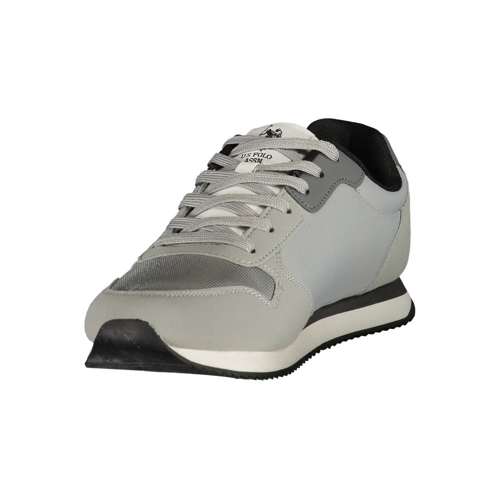U.S. POLO ASSN. men's dark grey polyurethane sneaker with white sole and sleek design, casual athletic footwear.