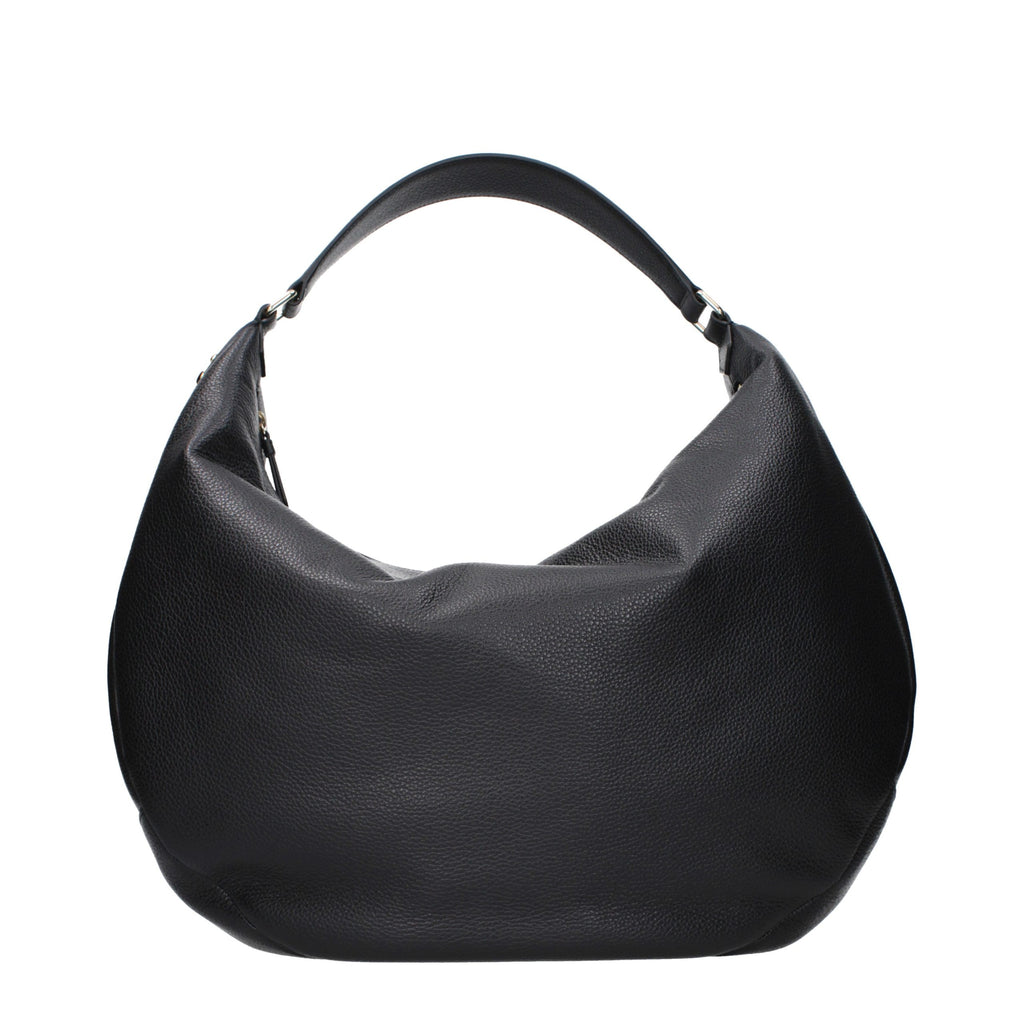 Black leather Jimmy Choo shoulder bag with sleek design and silver hardware, featuring a spacious interior and adjustable strap.