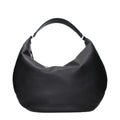 Black leather Jimmy Choo shoulder bag with sleek design and silver hardware, featuring a spacious interior and adjustable strap.