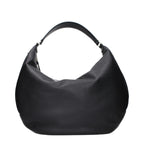 Black leather Jimmy Choo shoulder bag with sleek design and silver hardware, featuring a spacious interior and adjustable strap.