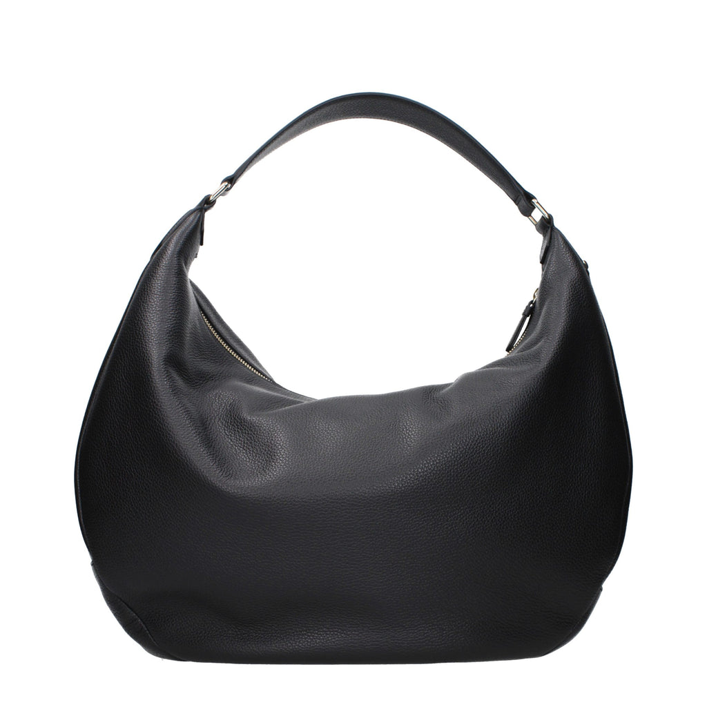 Jimmy Choo black leather shoulder bag with sleek design and silver hardware, featuring a spacious interior and elegant style.