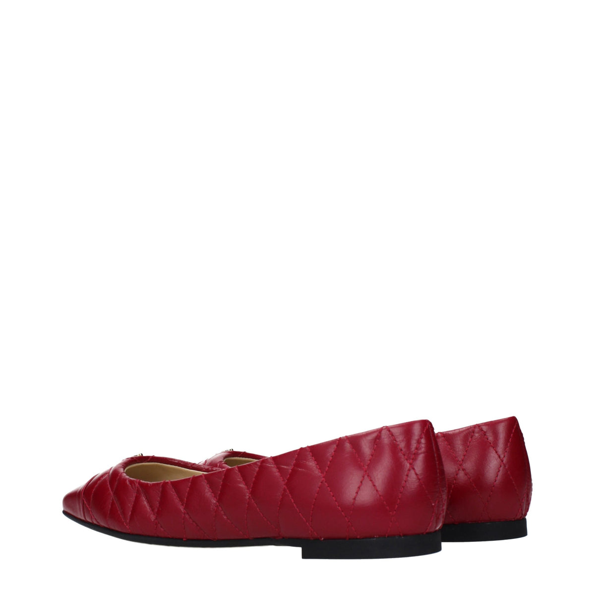 Pink leather ballet flats by Jimmy Choo with a sleek, elegant design and rounded toe.