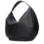 Jimmy Choo black leather shoulder bag with sleek design and silver hardware, featuring a spacious interior and elegant style.