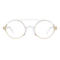 Andy Wolf gold acetate glasses frames, stylish and lightweight eyewear with sleek design and clear lenses.