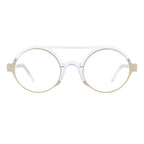 Andy Wolf gold acetate glasses frames, stylish and lightweight eyewear with sleek design and clear lenses.
