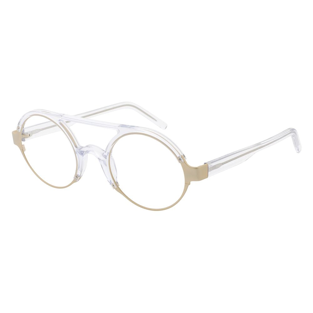 Andy Wolf gold acetate glasses frames with sleek design and clear lenses, showcasing stylish eyewear for a modern look.