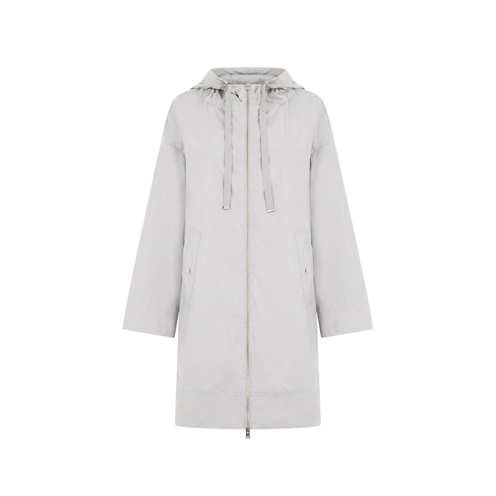 Herno Gray Elastane Coat Herno