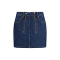 Blue cotton mini skirt by Marine Serre featuring a sleek, fitted design and subtle stitching details.