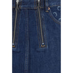 Blue cotton mini skirt by Marine Serre featuring a fitted waist and stylish design, perfect for casual or chic outfits.