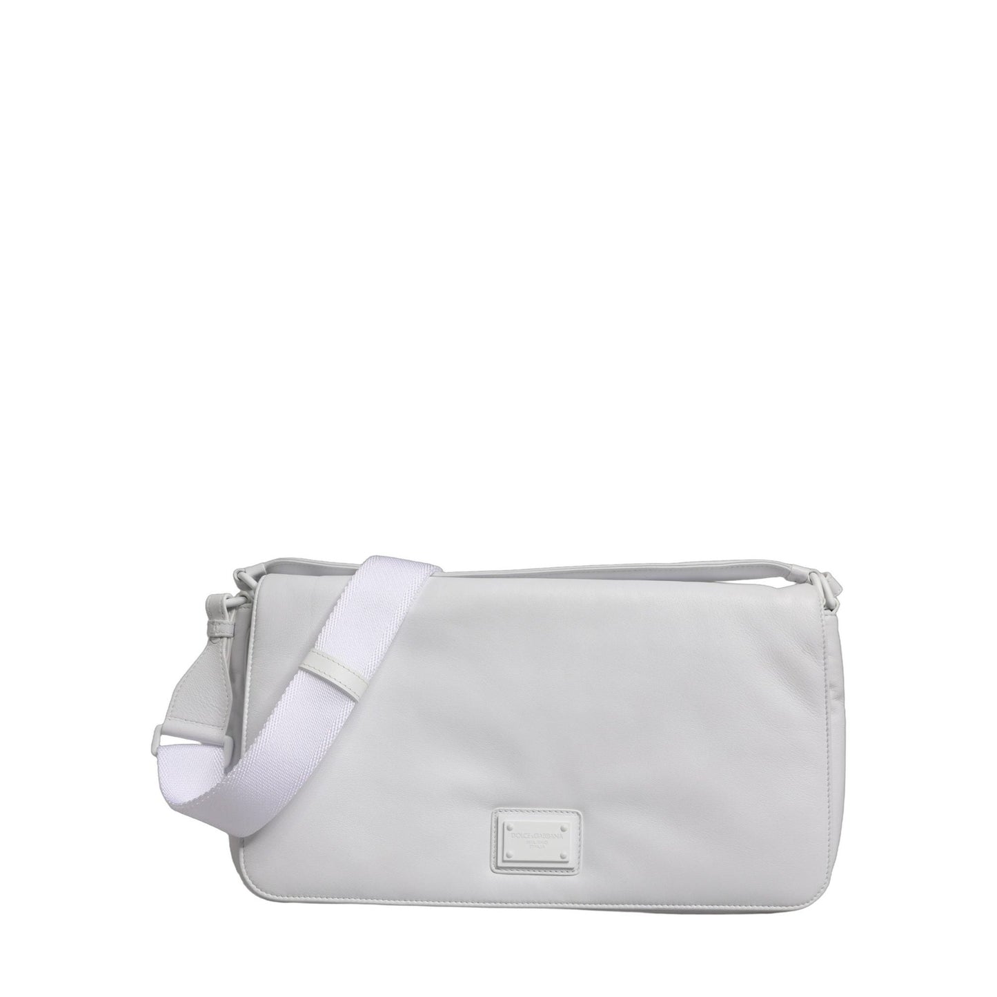 Dolce & Gabbana White Logo Plaque Crossbody Shoulder Borse Women Bag