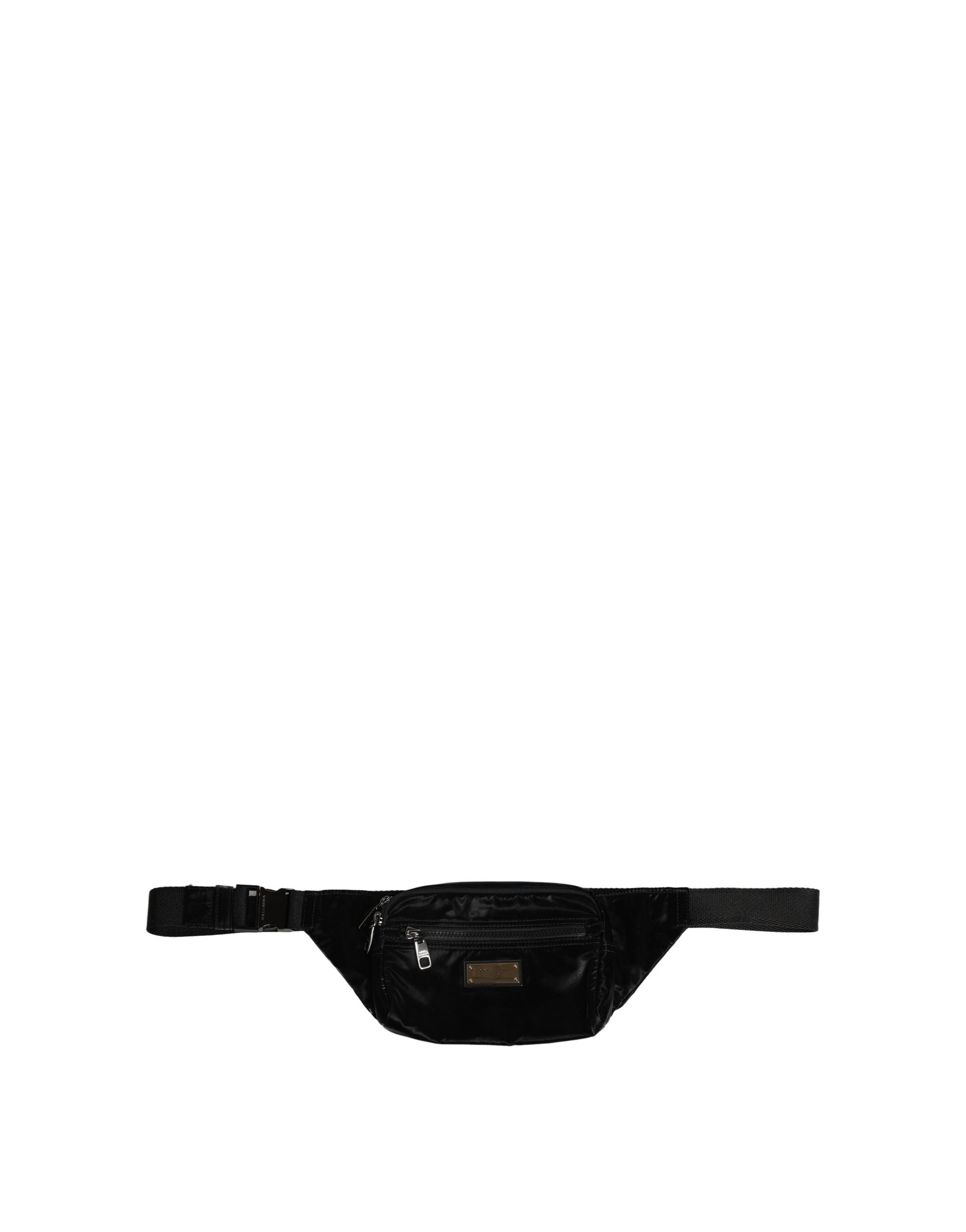 Dolce & Gabbana Black Nylon Brass Plate Bumbag Waist Fanny Pack Men Bag Dolce & Gabbana