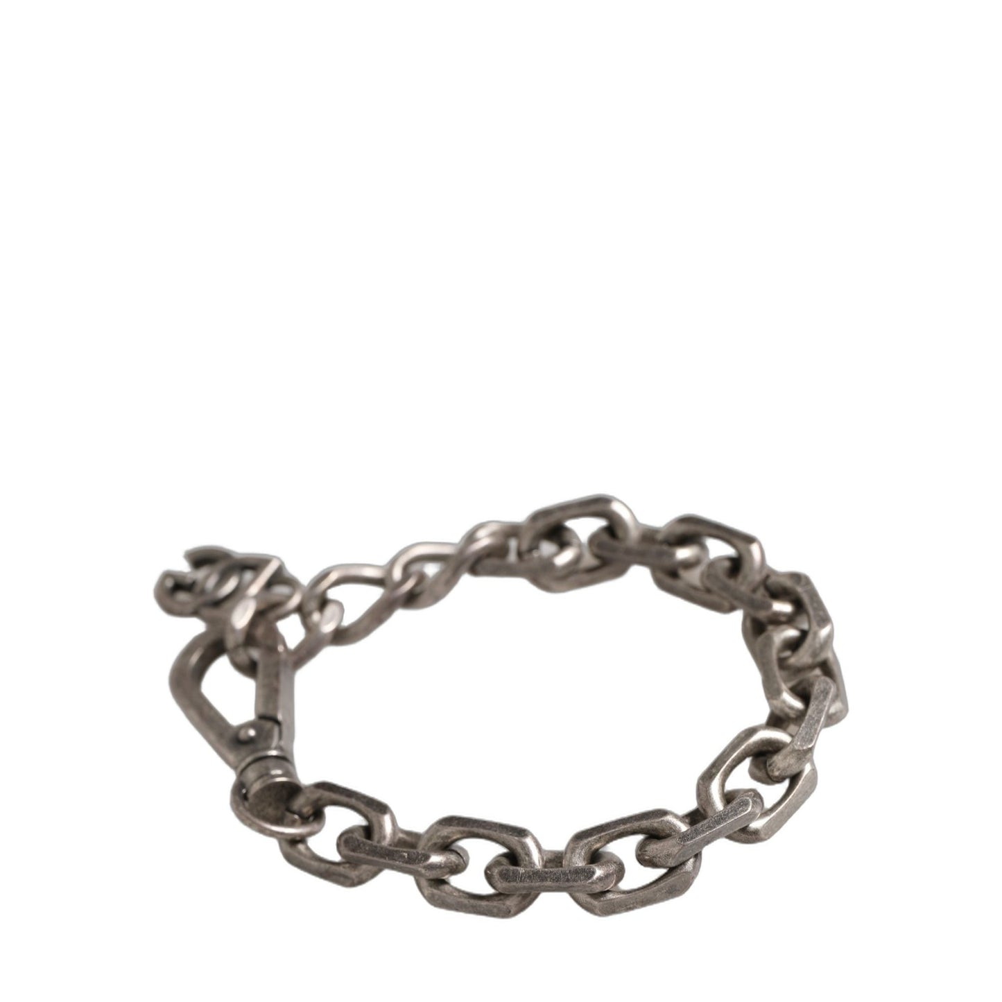 Dolce & Gabbana Silver Tone Heavy Chain Link Signature DG Logo Bracelet