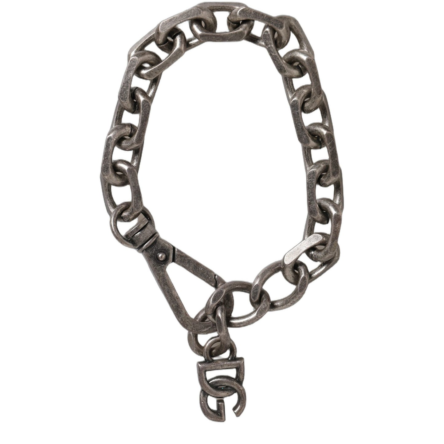 Dolce & Gabbana Silver Tone Heavy Chain Link Signature DG Logo Bracelet