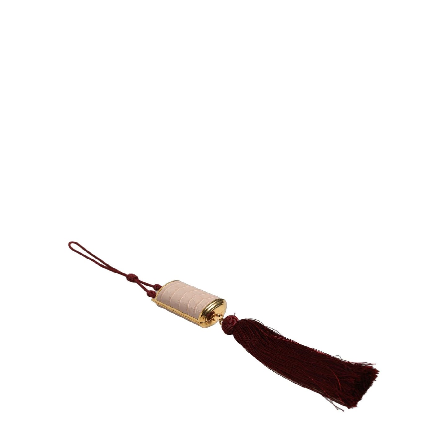 Dolce & Gabbana Pink Exotic Leather Mini Mirror Tassel Makeup Bag Dolce & Gabbana
