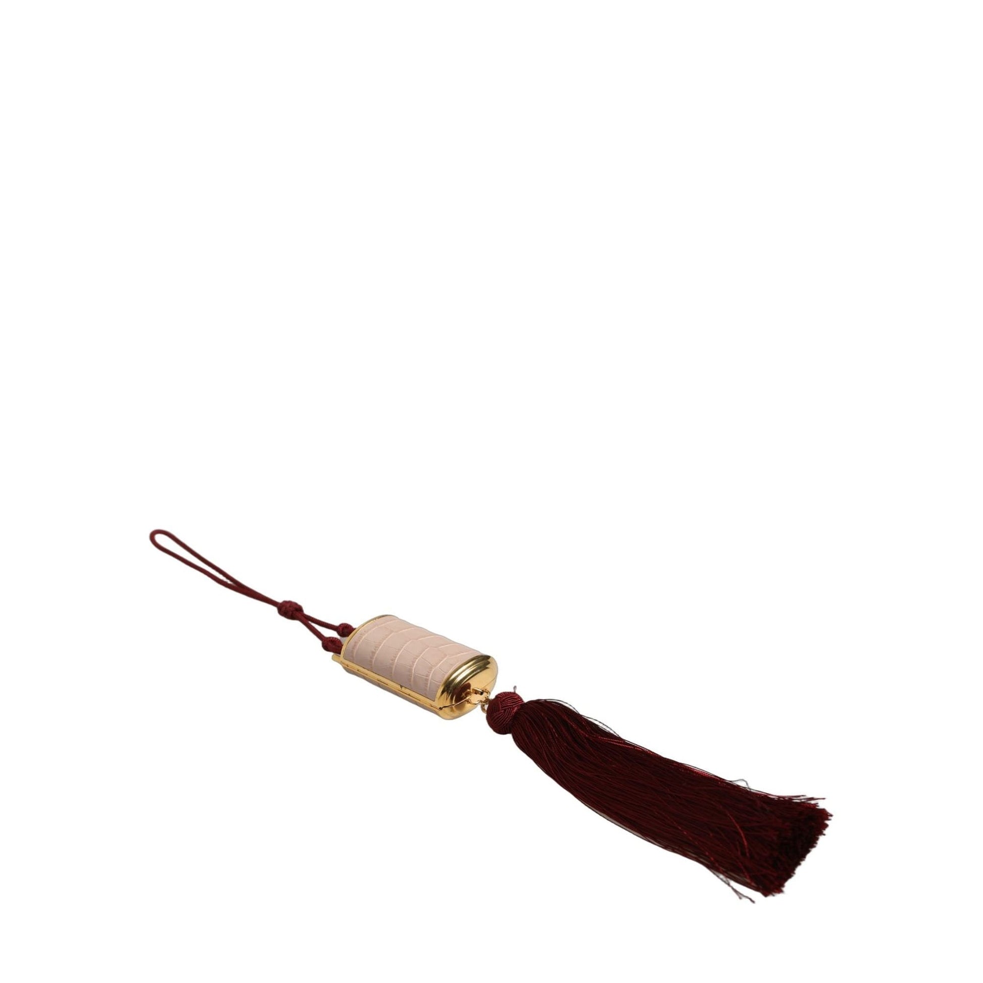 Dolce & Gabbana Pink Exotic Leather Mini Mirror Tassel Makeup Bag Dolce & Gabbana