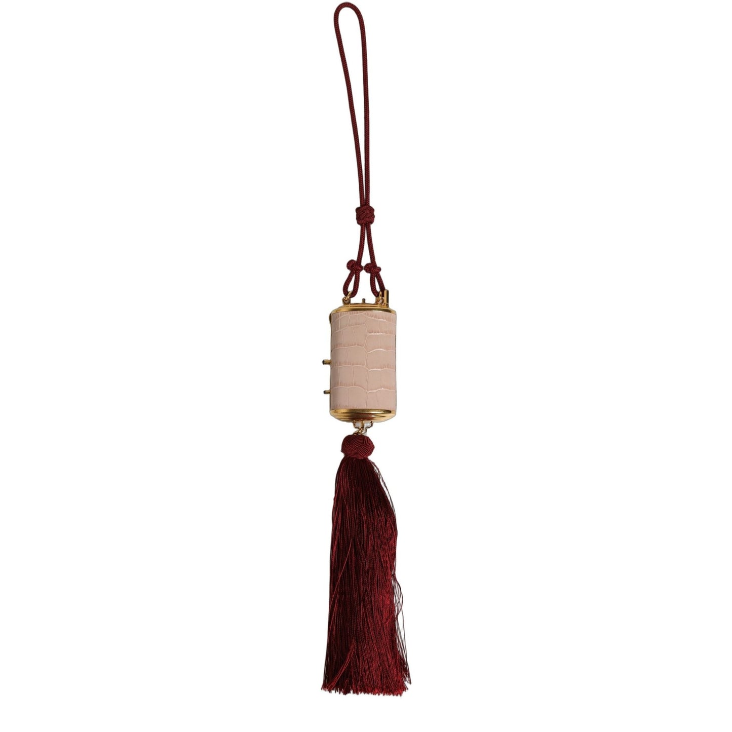 Dolce & Gabbana Pink Exotic Leather Mini Mirror Tassel Makeup Bag Dolce & Gabbana