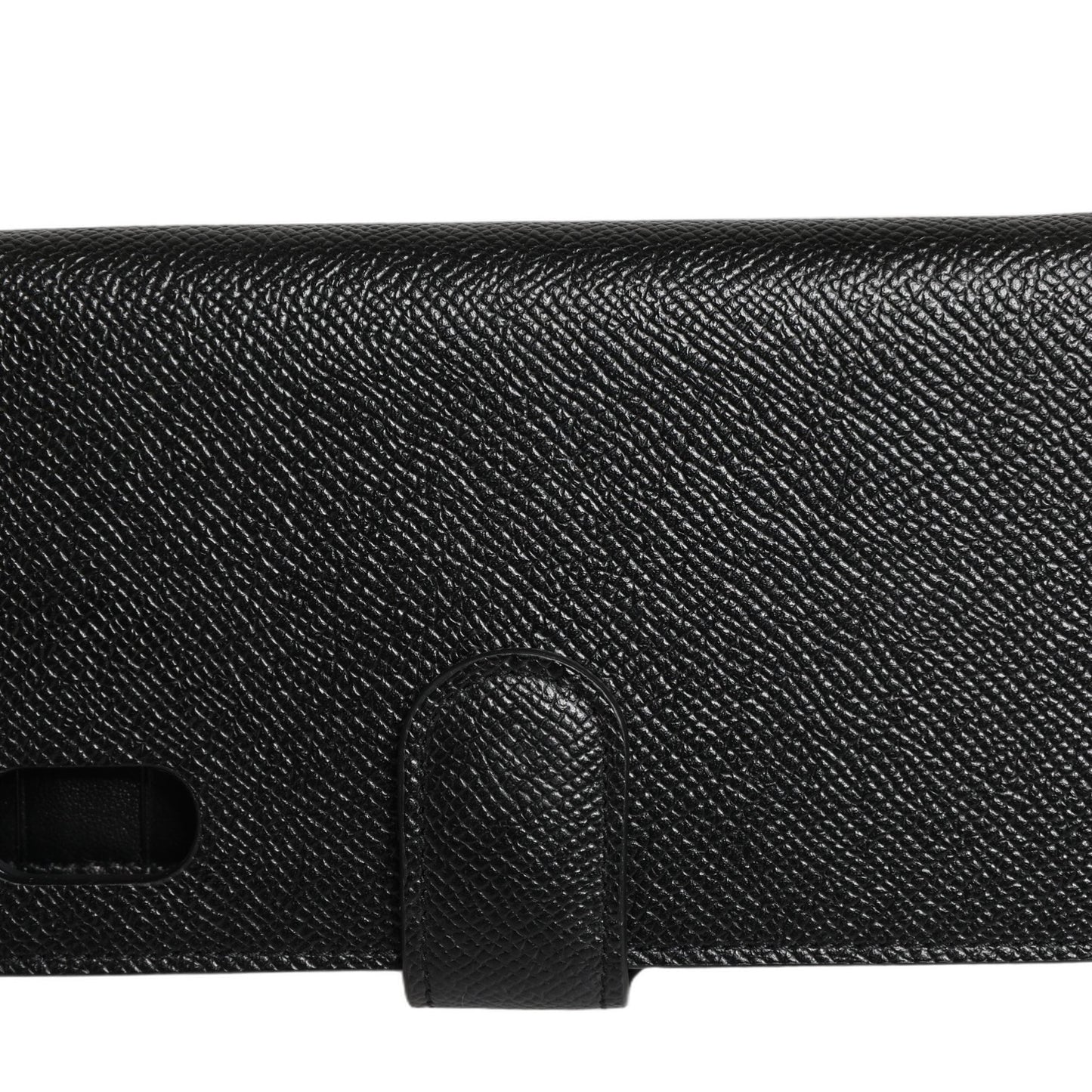 Dolce & Gabbana Case Flip Cover Black Calf Leather iPhone X - XS Phone