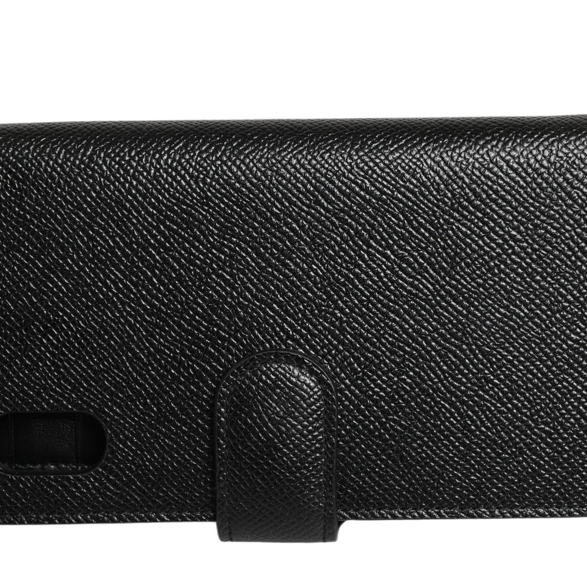Dolce & Gabbana Case Flip Cover Black Calf Leather iPhone X - XS Phone
