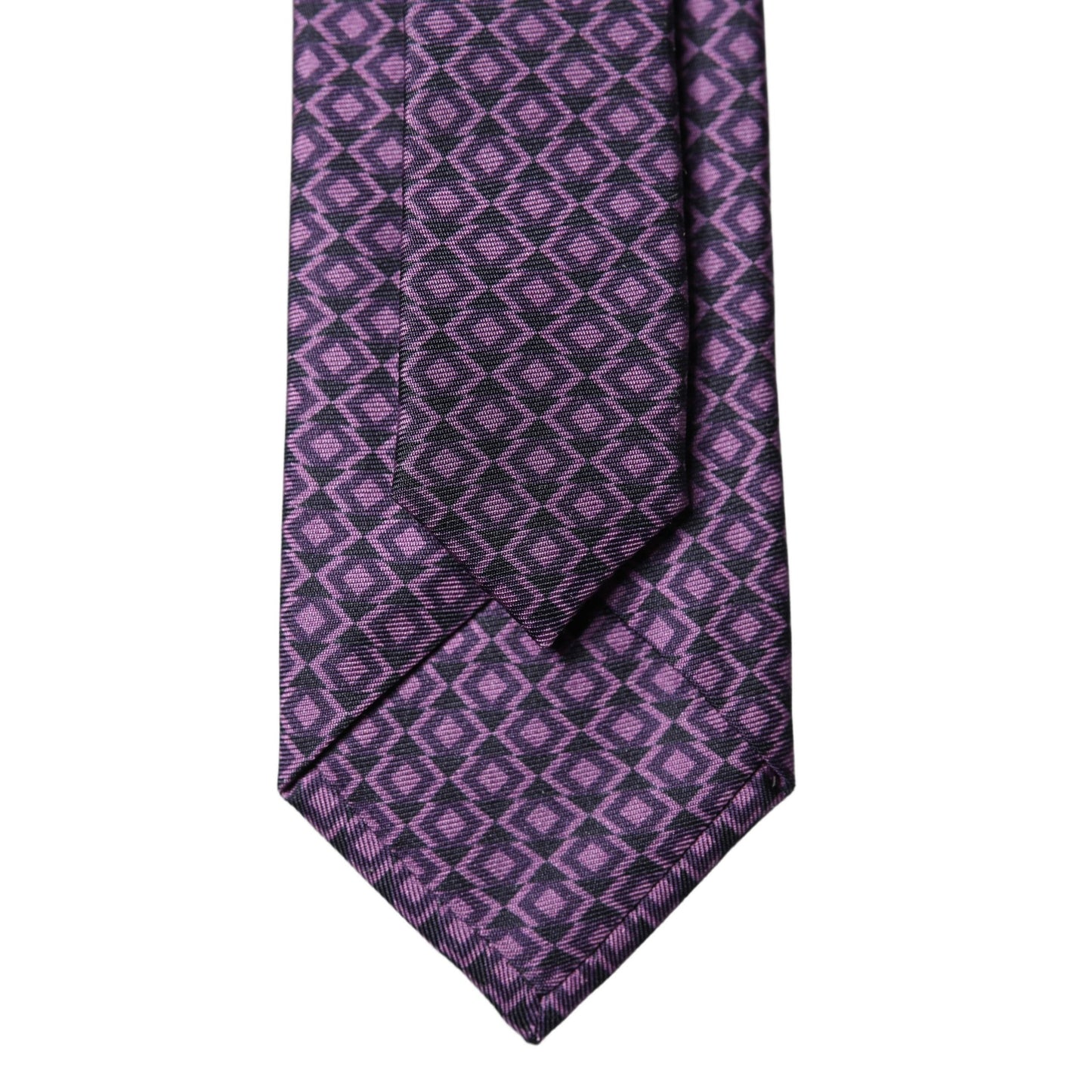 Dolce & Gabbana Purple Patterned 100% Silk Adjustable Men Necktie Tie