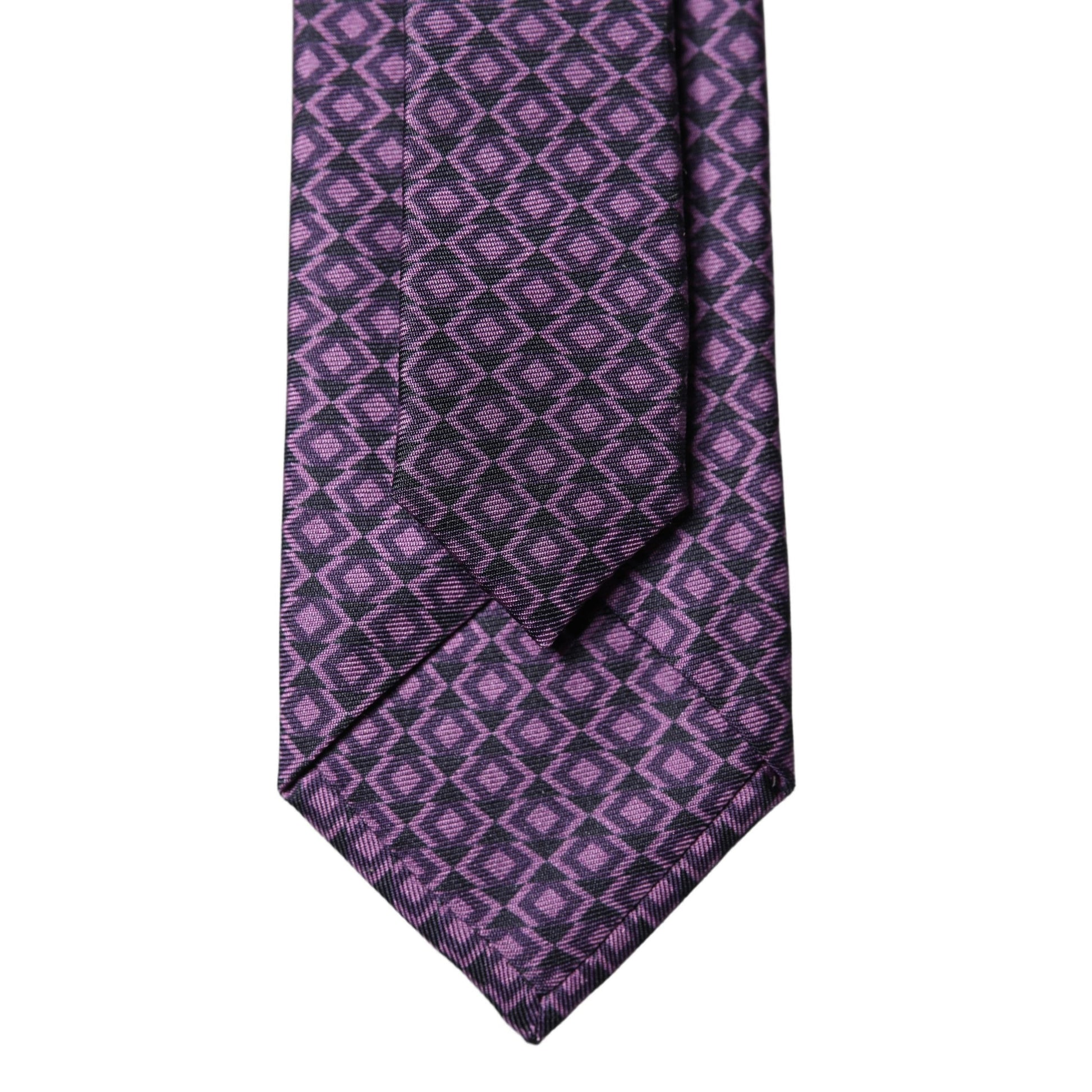 Dolce & Gabbana Purple Patterned 100% Silk Adjustable Men Necktie Tie