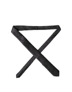 Dolce & Gabbana Black Solid 100% Silk Adjustable Men Tied Necktie Tie