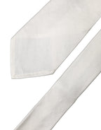 Dolce & Gabbana White Solid Silk Blend Adjustable Men Tied Necktie Tie