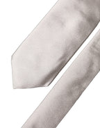 Dolce & Gabbana Light Gray Silk Satin Wide Adjustable Men Necktie Tie
