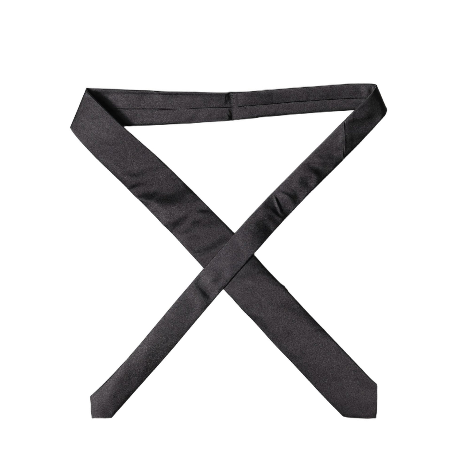 Dolce & Gabbana Black Solid 100% Silk Adjustable Men Tied Necktie Tie