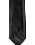 Dolce & Gabbana Black Solid 100% Silk Adjustable Men Tied Necktie Tie