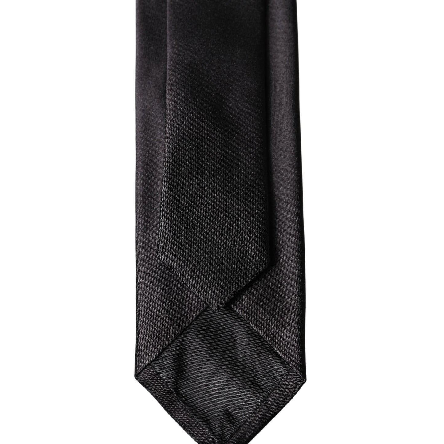 Dolce & Gabbana Black Solid 100% Silk Adjustable Men Tied Necktie Tie