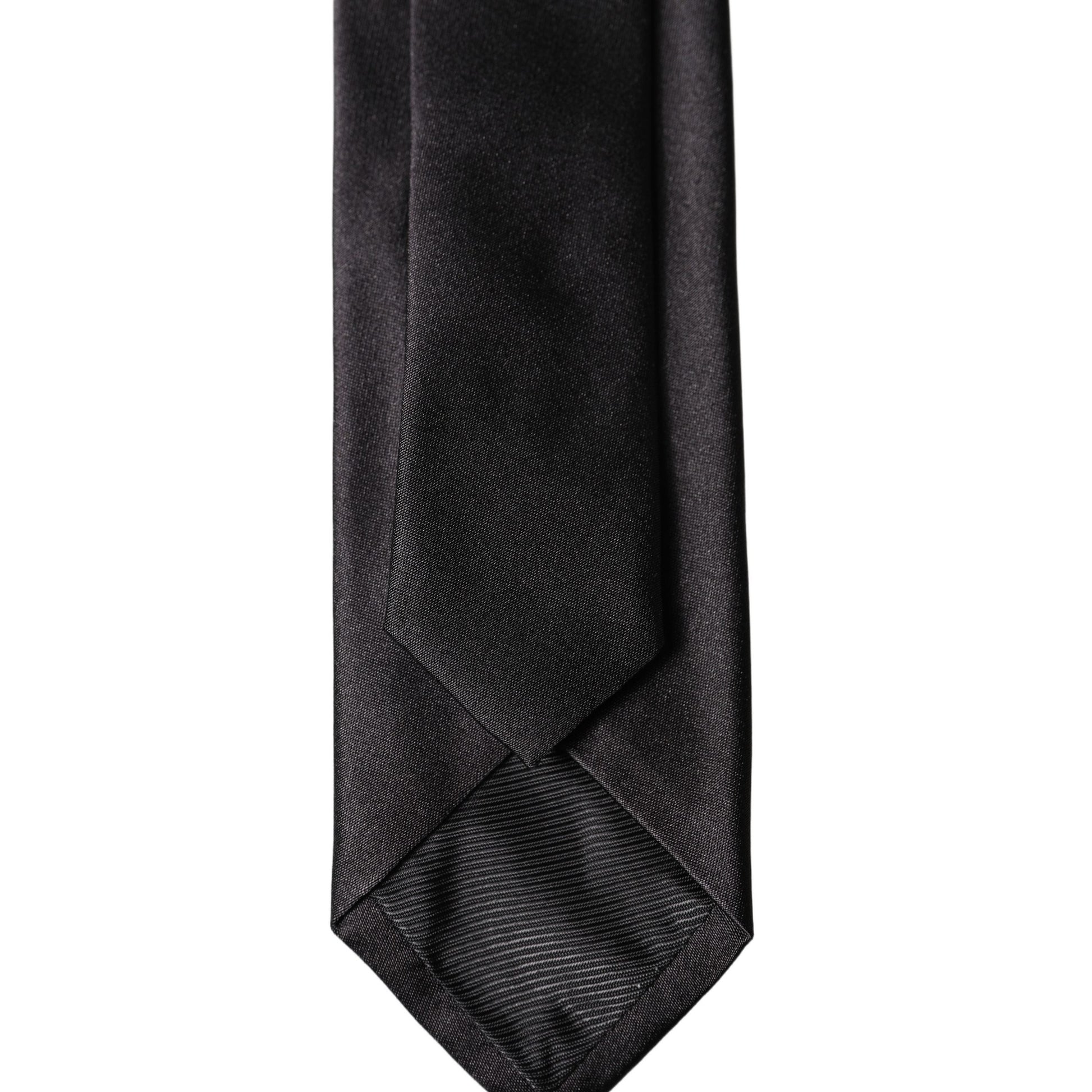 Dolce & Gabbana Black Solid 100% Silk Adjustable Men Tied Necktie Tie