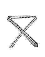 Dolce & Gabbana Black White Abstract Silk Adjustable Men Tied Necktie Tie - Eljoys Fashion 