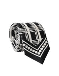 Dolce & Gabbana Black White Abstract Silk Adjustable Men Tied Necktie Tie - Eljoys Fashion 