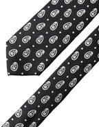 Dolce & Gabbana Black Paisley 100% Silk Adjustable Men Tied Necktie Tie