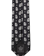 Dolce & Gabbana Black Paisley 100% Silk Adjustable Men Tied Necktie Tie