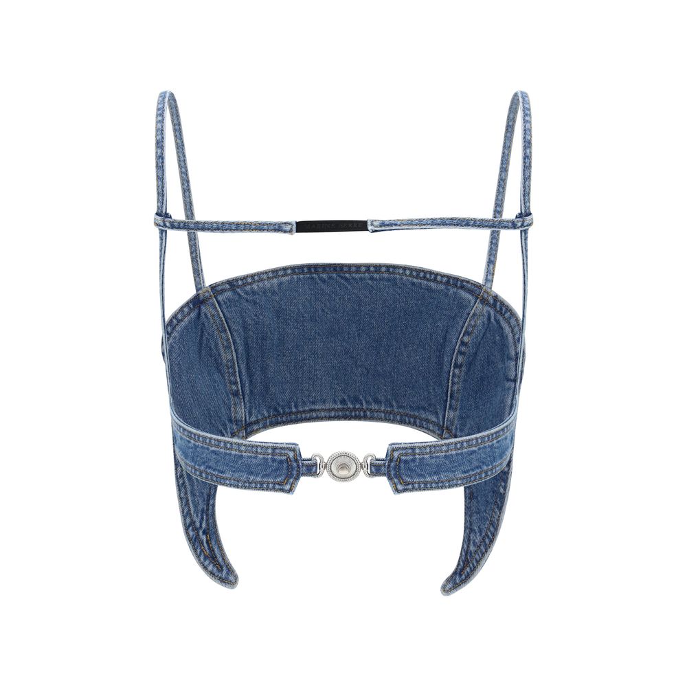 Marine Serre Blue Denim Shirt Marine Serre