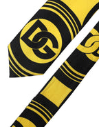 Dolce & Gabbana Multicolor Monogram Print Silk Adjustable Men Necktie Tie