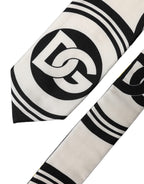 Dolce & Gabbana Multicolor Monogram Print Silk Adjustable Men Necktie Tie
