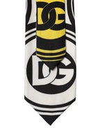 Dolce & Gabbana Multicolor Monogram Print Silk Adjustable Men Necktie Tie