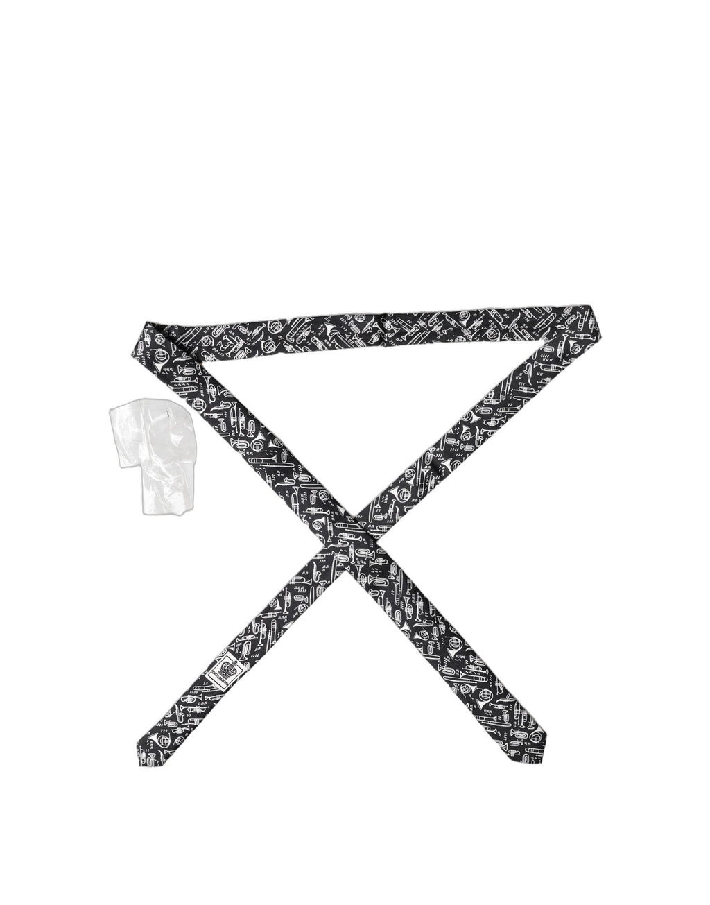 Dolce & Gabbana Black Trumpet Print Silk Adjustable Men Tied Necktie Tie - Eljoys Fashion 