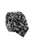 Dolce & Gabbana Black Trumpet Print Silk Adjustable Men Tied Necktie Tie - Eljoys Fashion 